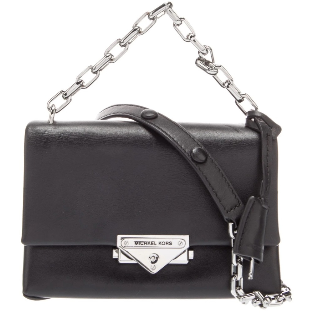 Michael Kors Black Cece Mini Bag with Silver Chain